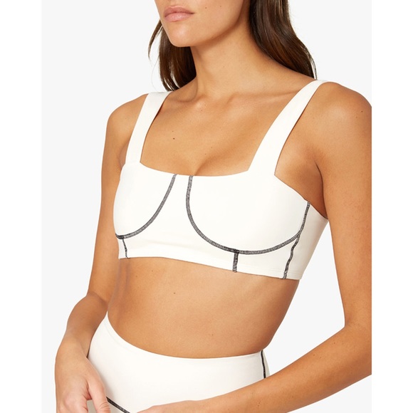 WeWoreWhat Other - We Wore What Off White Sports Bra with Black Stitching